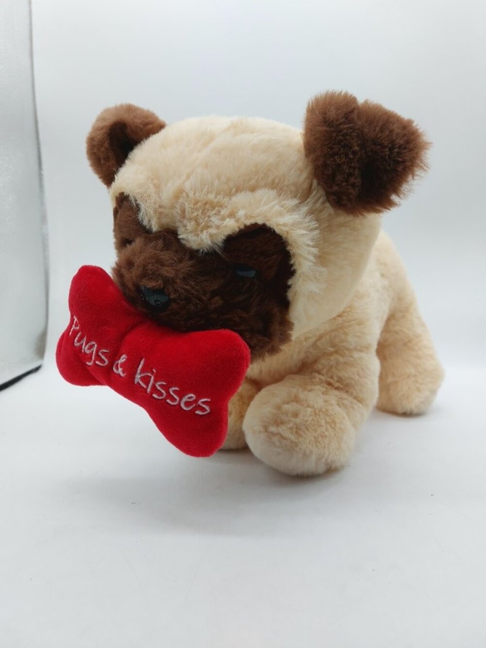 Walgreens Pug Puppy Dog 8" Plush "Pugs & Kisses" Red Bone Stuffed A